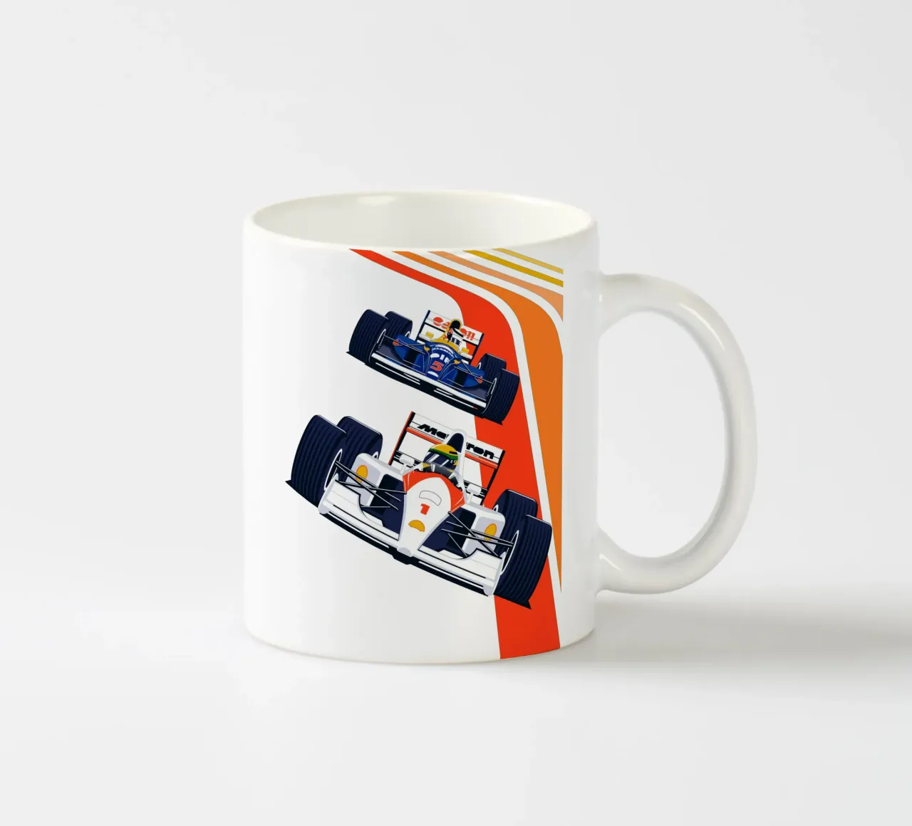 Vintage Formule racewagens keramische mok van Mariel Toigo