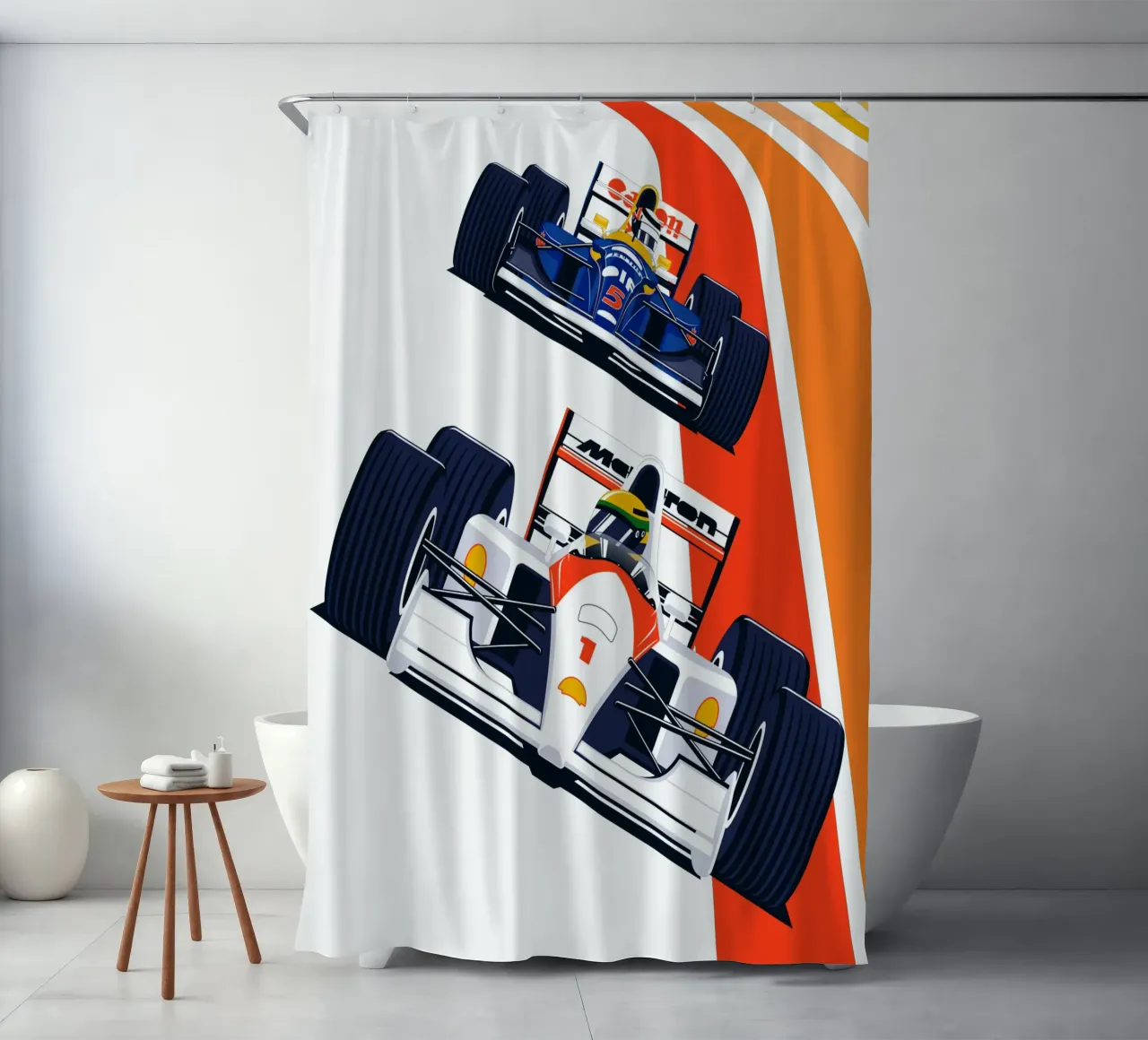 Auto da corsa di Formula d'epoca tenda da doccia da Mariel Toigo