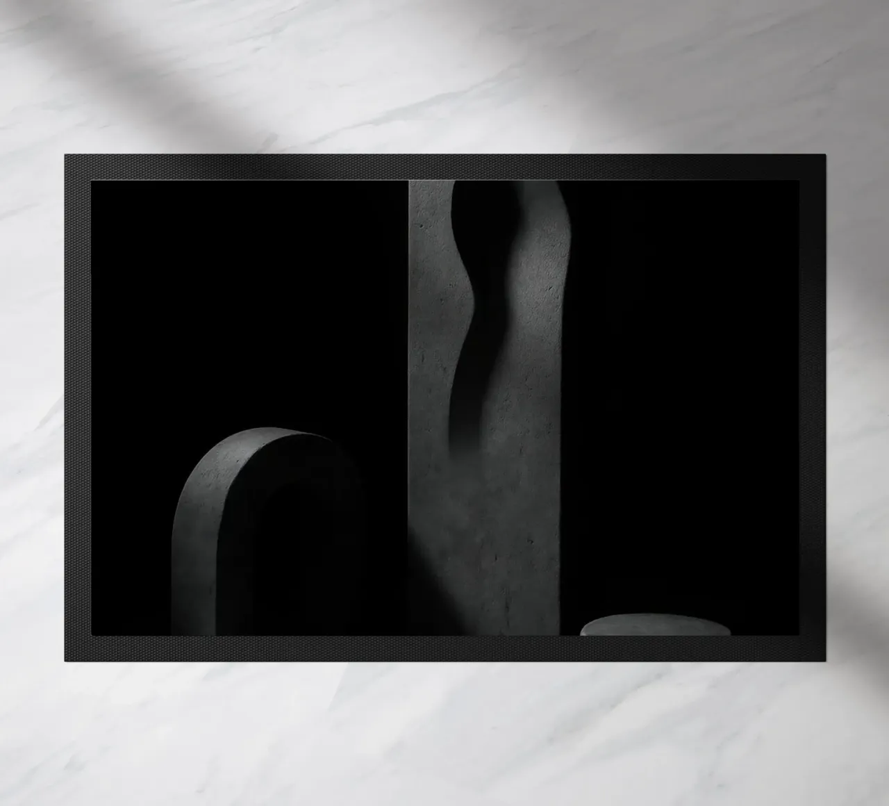 Mineral Trinity - Sculptures in dramatic light doormat by Black & White