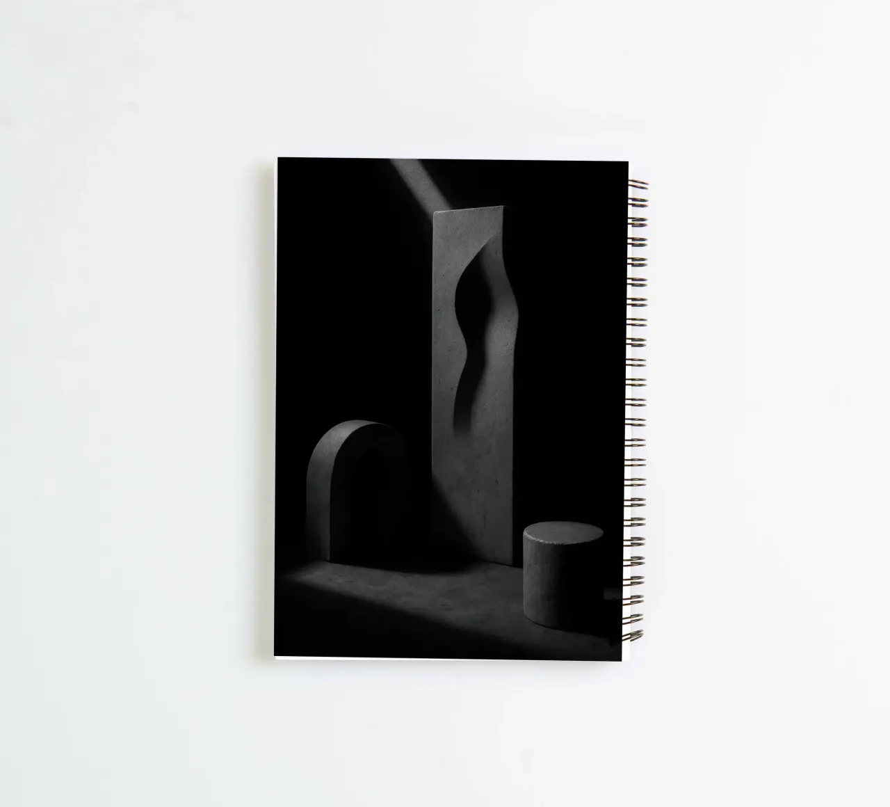 Mineral Trinity - Sculptures in dramatic light spiral notebook by Black & White