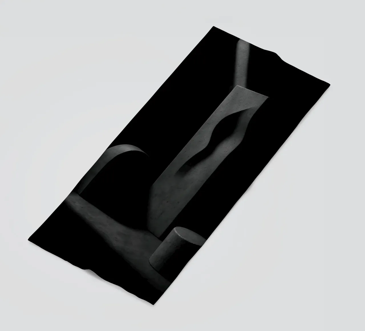 Mineral Trinity - Sculptures in dramatic light beach towel by Black & White