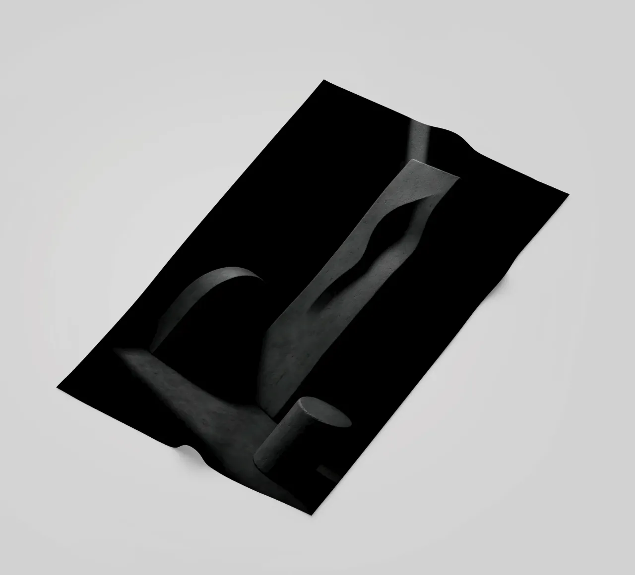 Mineral Trinity - Sculptures in dramatic light beach towel by Black & White