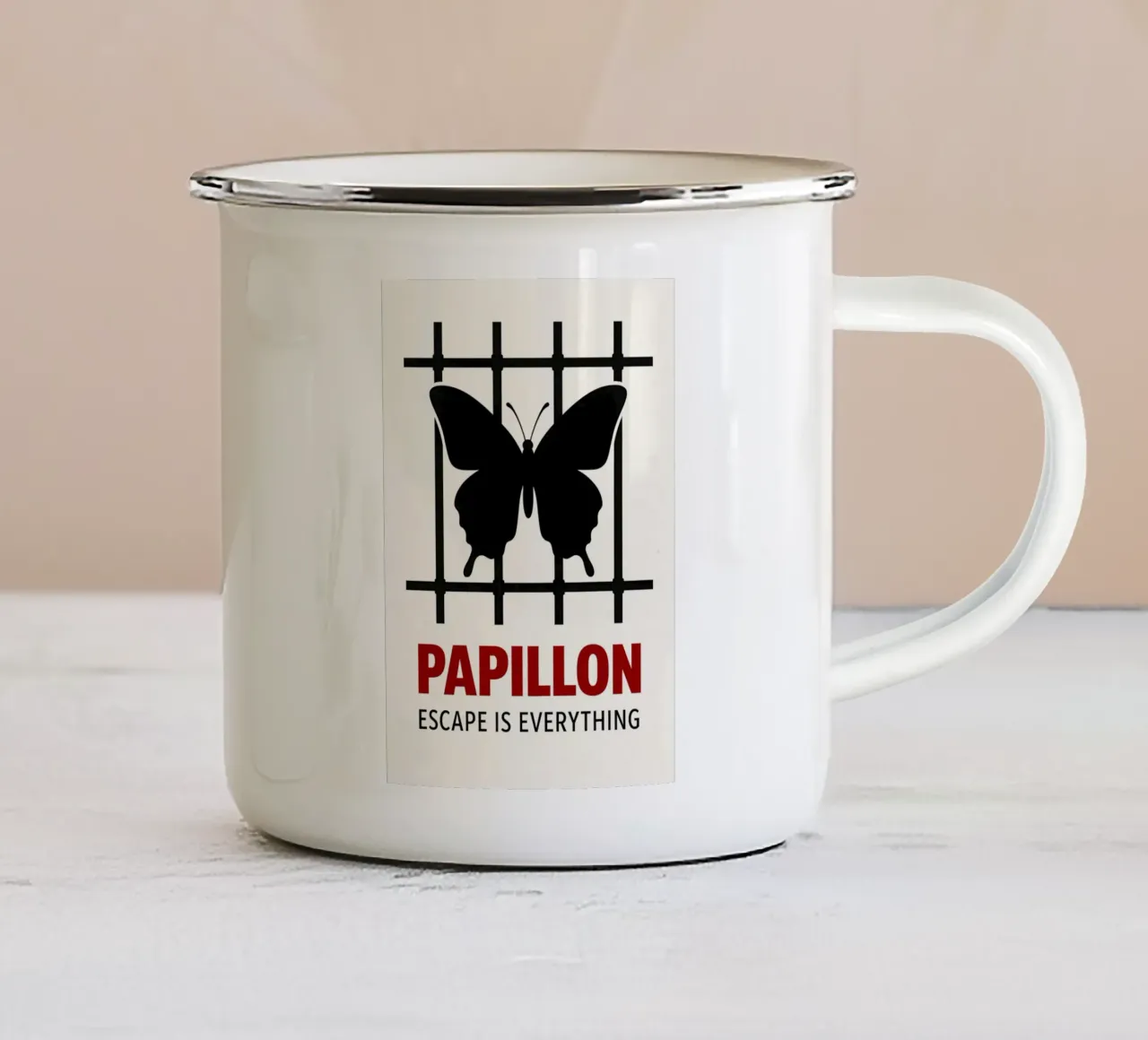 Papillon Print tazza in smalto da MoviesArt