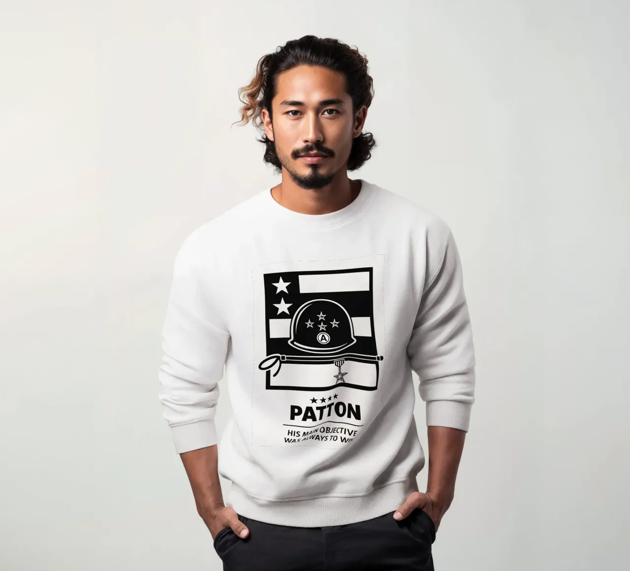 Patton Print sweatshirt by MoviesArt