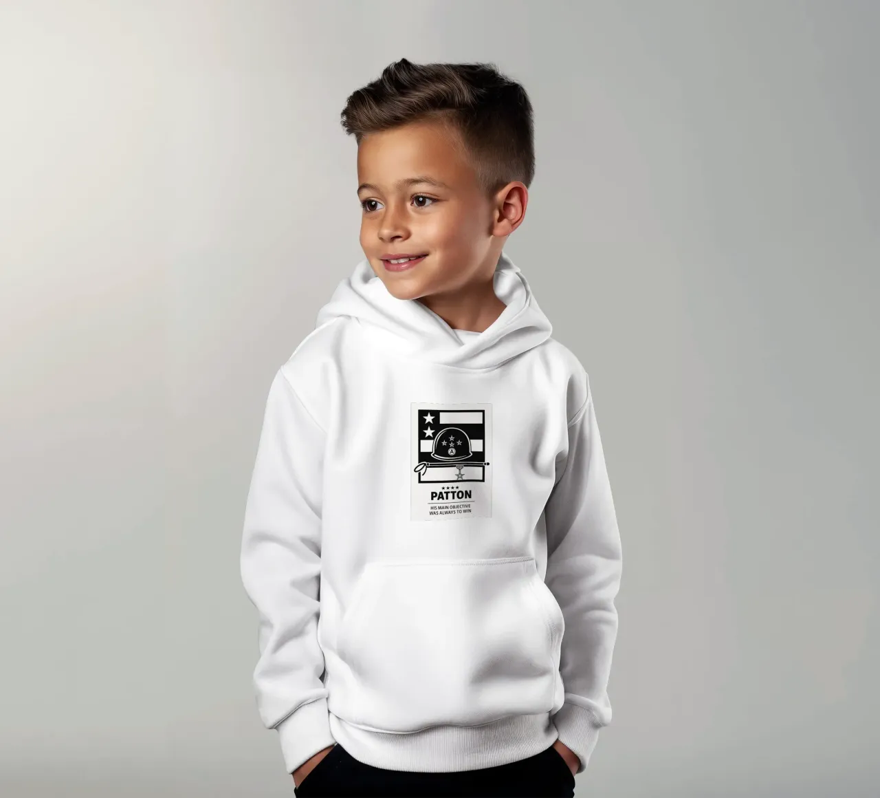 Patton Print felpa bambino con cappuccio da MoviesArt