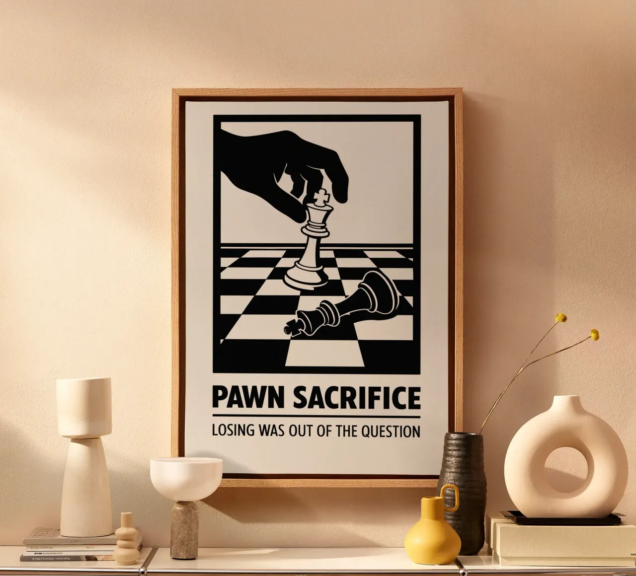 Pawn Sacrifice Print tela con Cornice a cassetta da MoviesArt