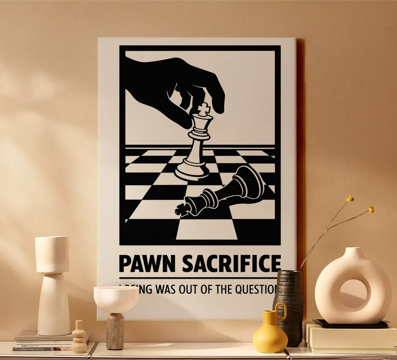 Pawn Sacrifice Print tela con Cornice a cassetta da MoviesArt