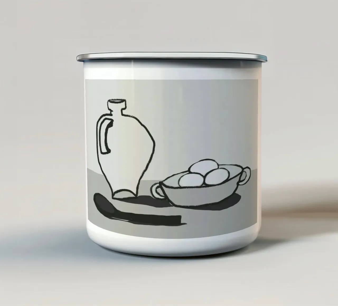 Uova monocromatiche tazza in smalto da Little Dean