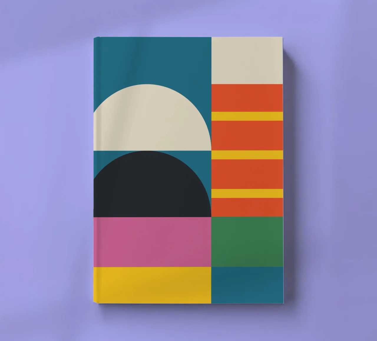 Bauhaus Geometry Art Print Colourful Modernist Poster notebook by THE MOTIVATED TYPE