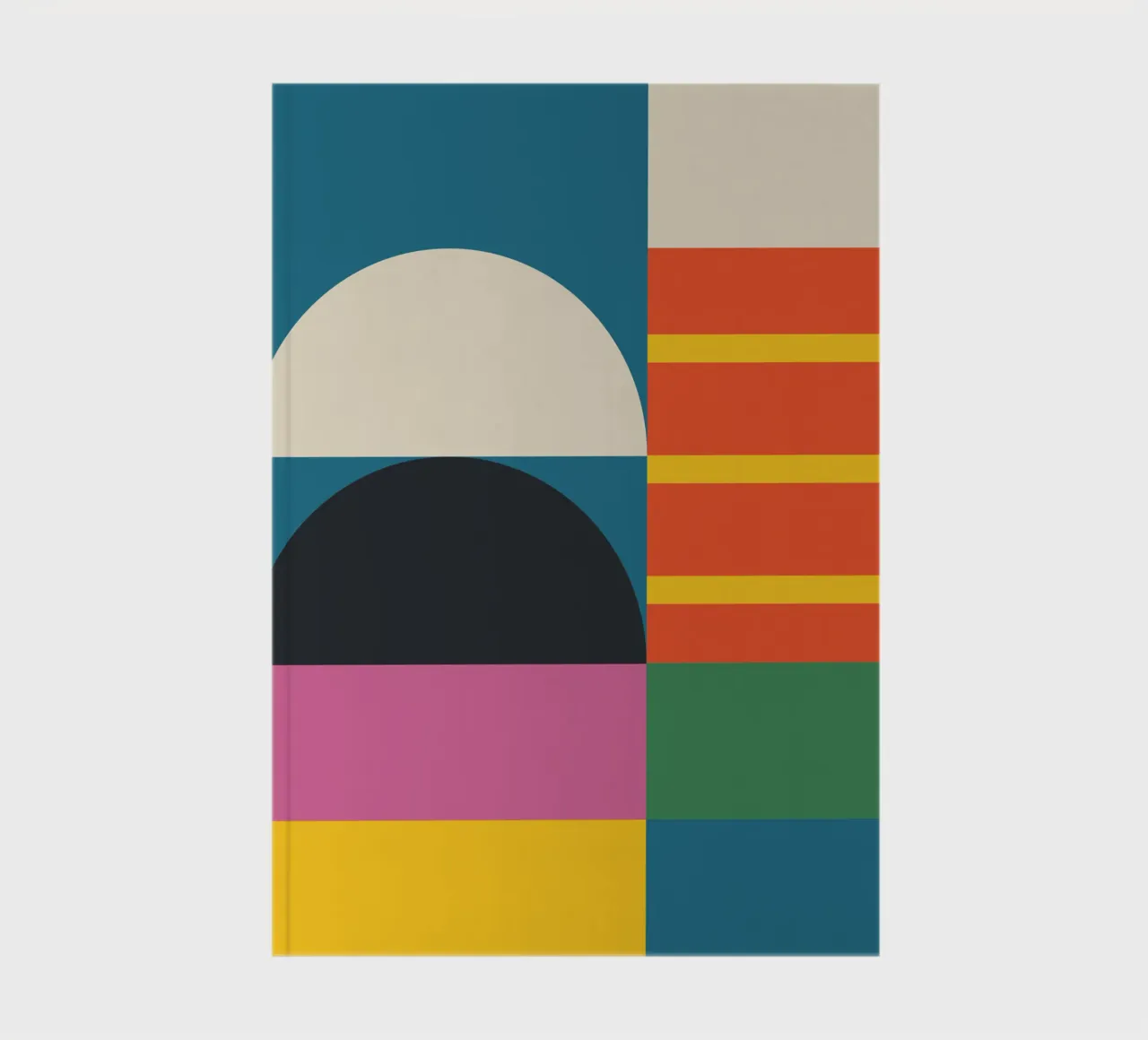 Bauhaus Geometry Art Print Colourful Modernist Poster notebook by THE MOTIVATED TYPE