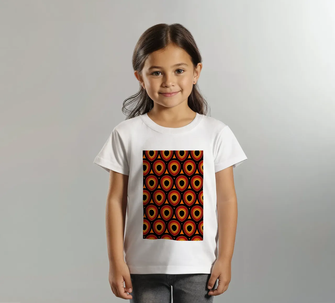 Boho Pfau Orange Schwarz Kinder T-Shirt von SilverPegasus