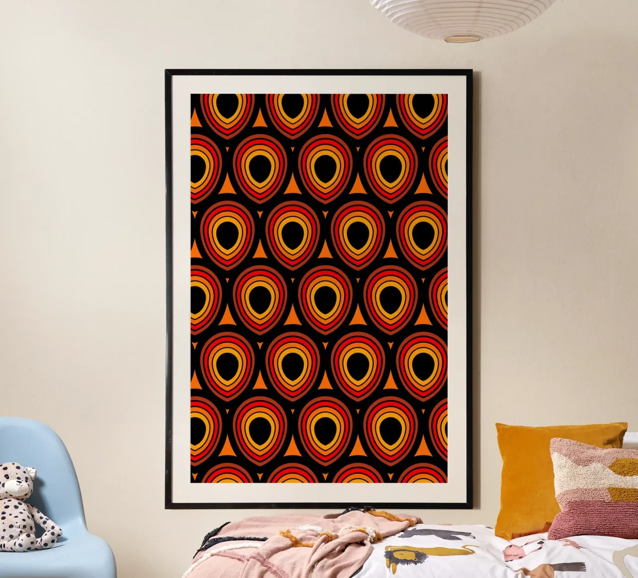 Boho Pauw Oranje Zwart hahnemühle van SilverPegasus