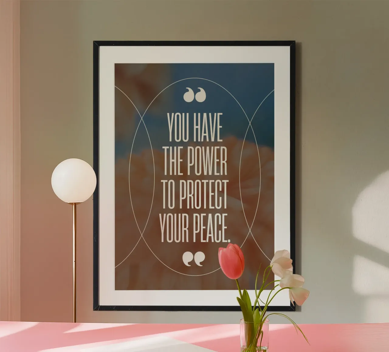 PROTECT YOUR PEACE poster con telaio in plastica da Einfach Uebel