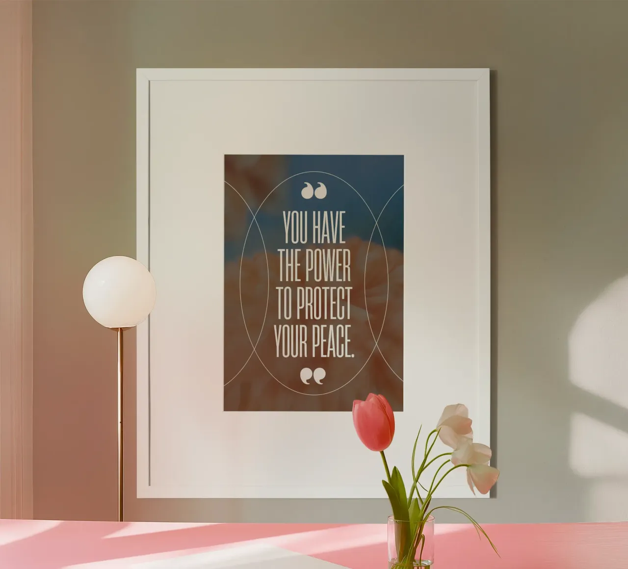 PROTECT YOUR PEACE poster con telaio in plastica da Einfach Uebel