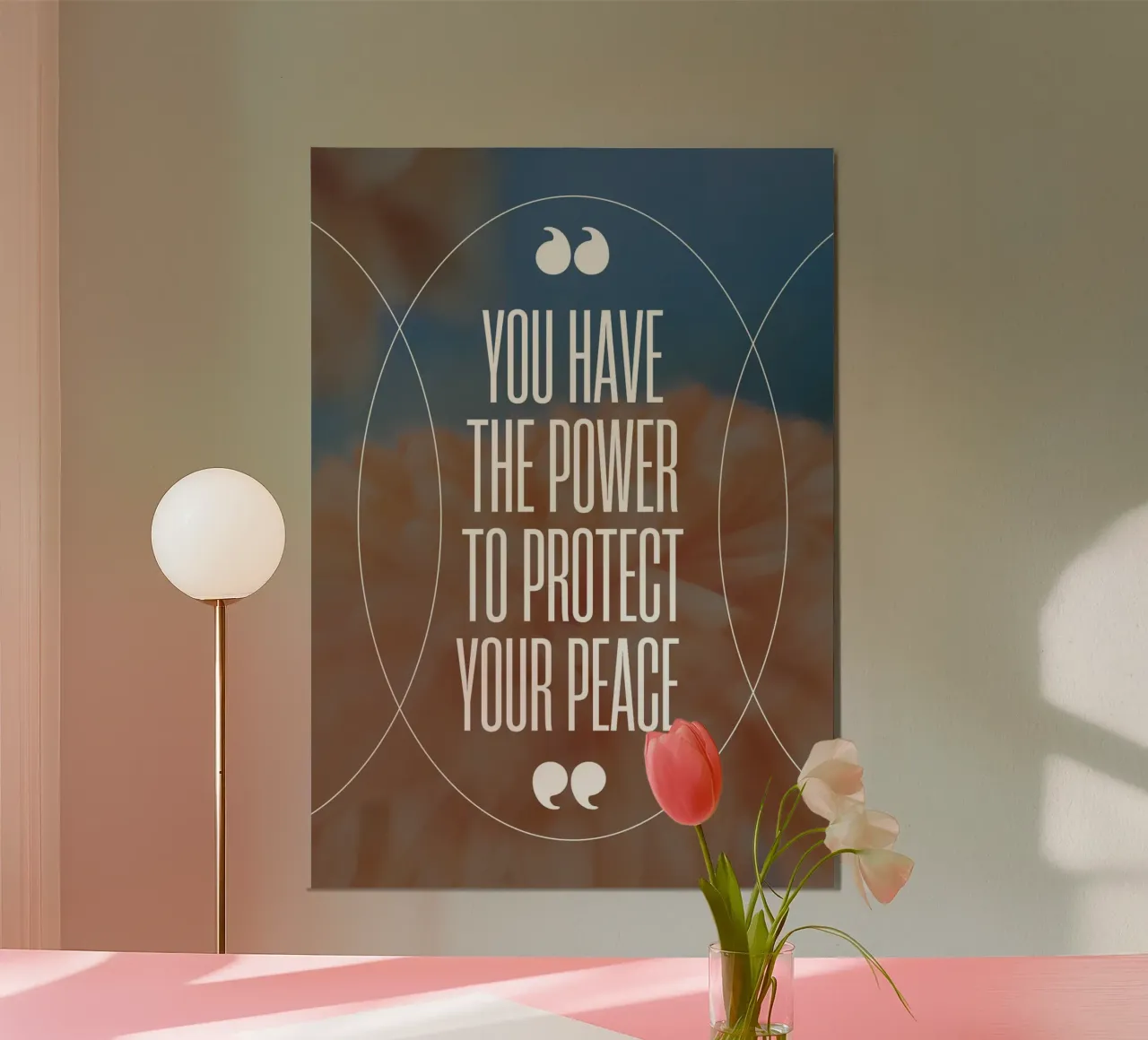 PROTECT YOUR PEACE poster con telaio in plastica da Einfach Uebel