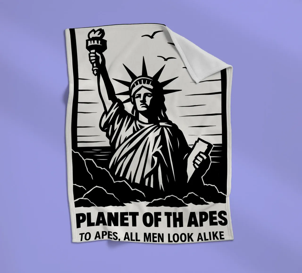 Planet Of The Apes Print coperta in pile da MoviesArt
