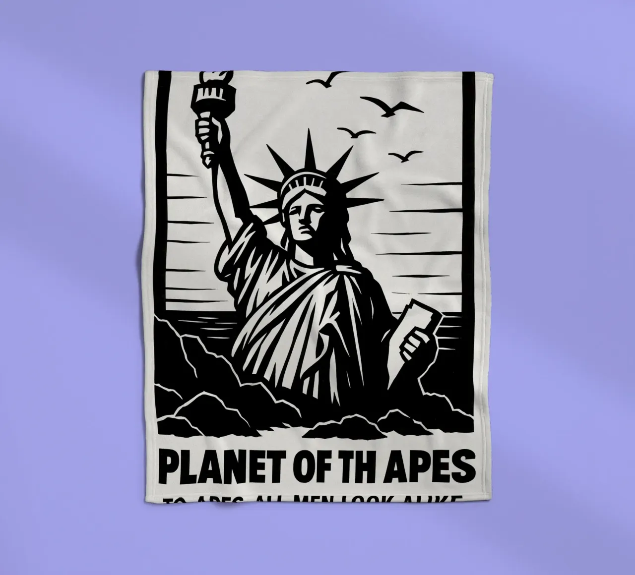 Planet Of The Apes Print coperta in pile da MoviesArt