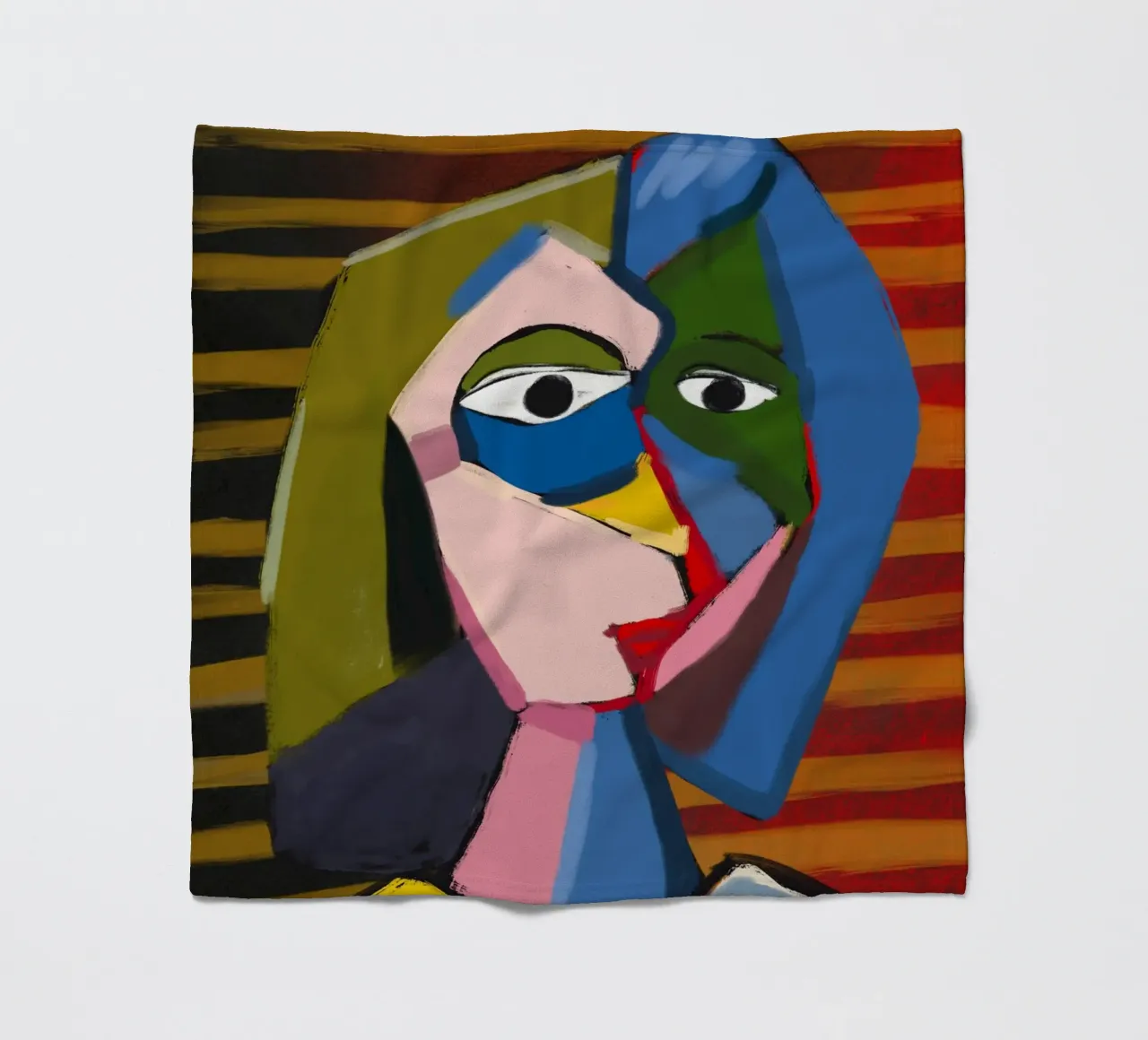 Ritratto ispirato a Picasso coperta in pile da Little Dean