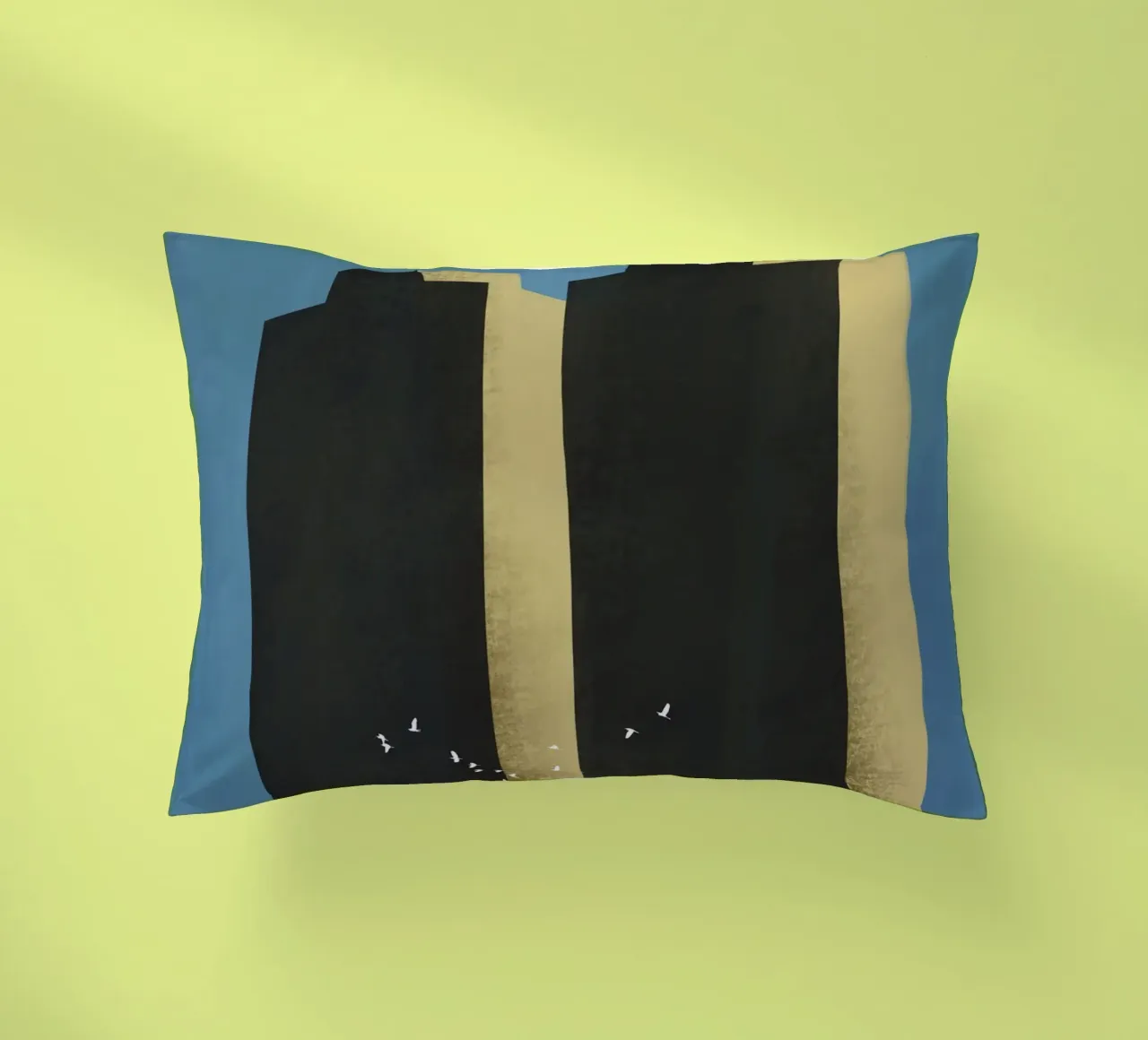 Concrete jungle migrating flock decorative cushion by Little Dean