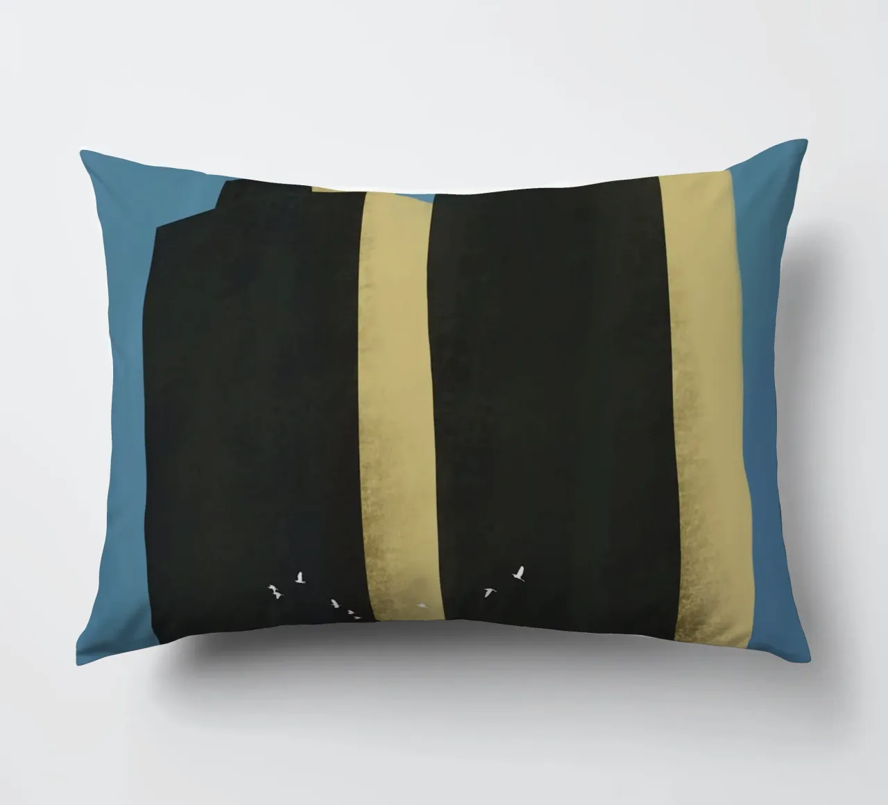 Concrete jungle migrating flock decorative cushion by Little Dean
