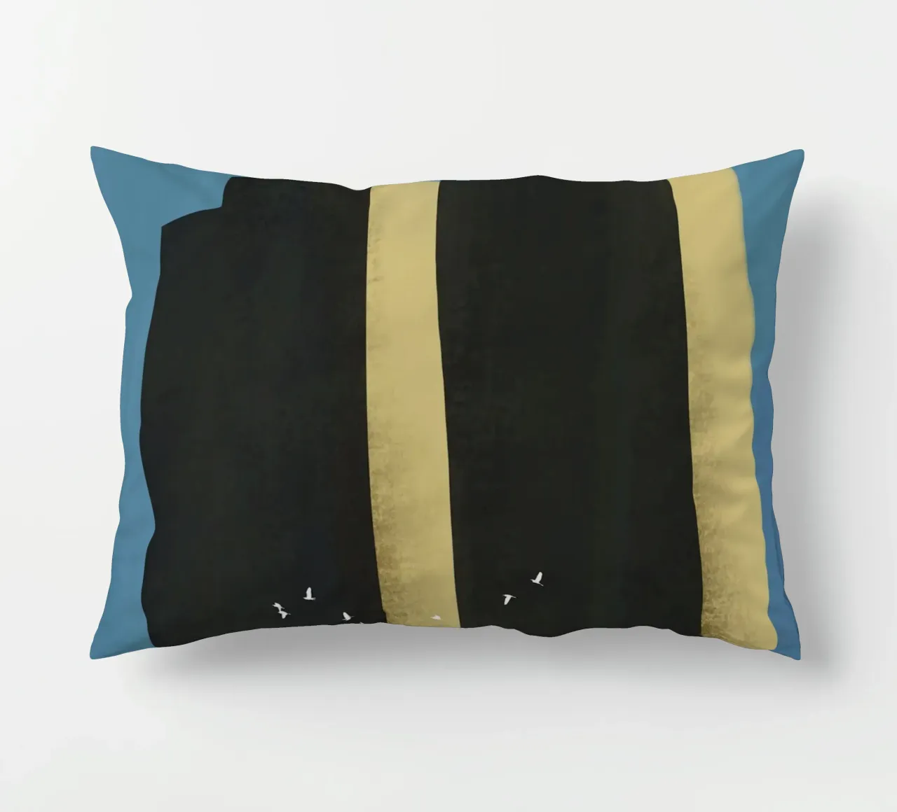 Concrete jungle migrating flock decorative cushion by Little Dean