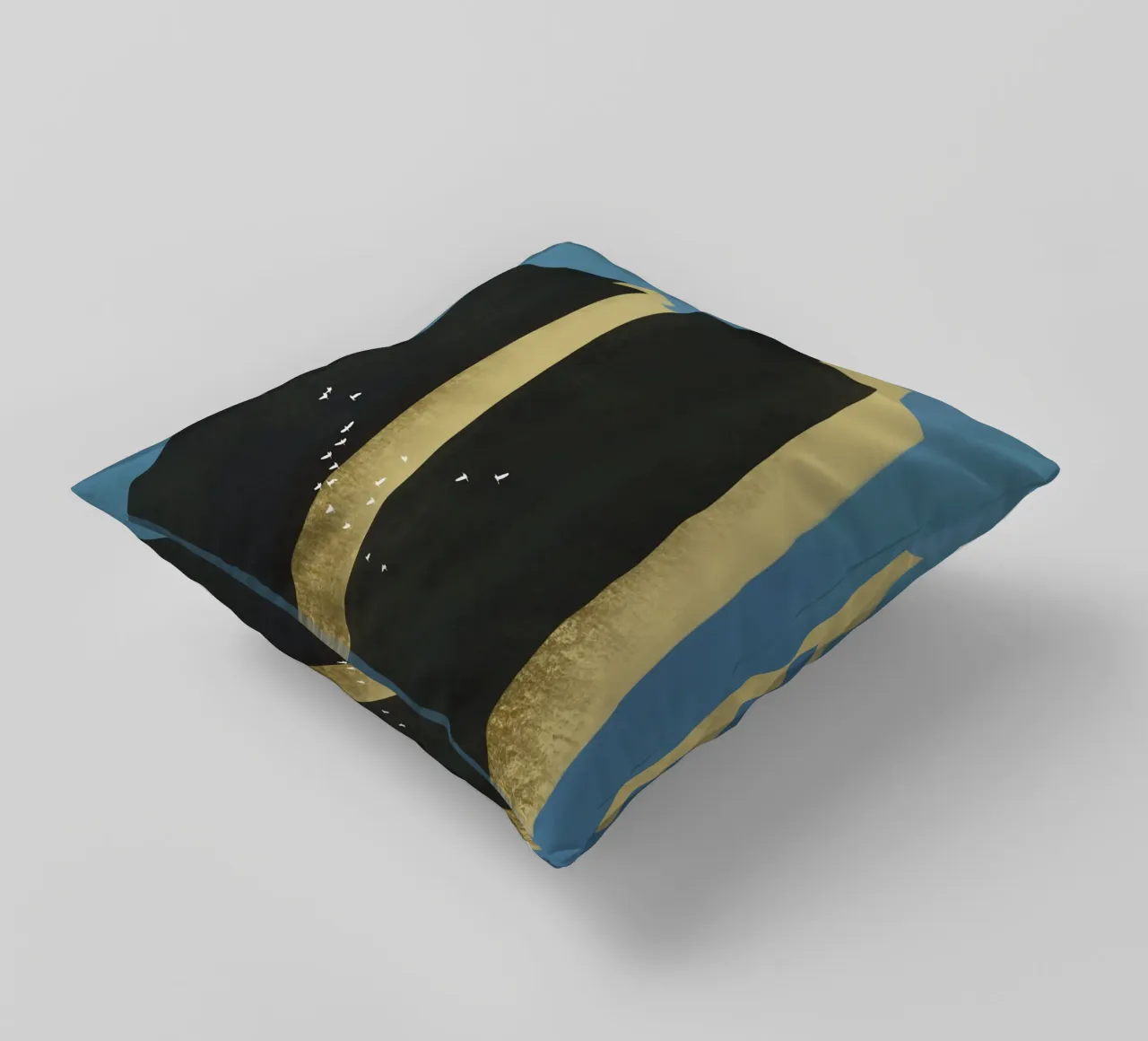 Concrete jungle migrating flock decorative cushion by Little Dean