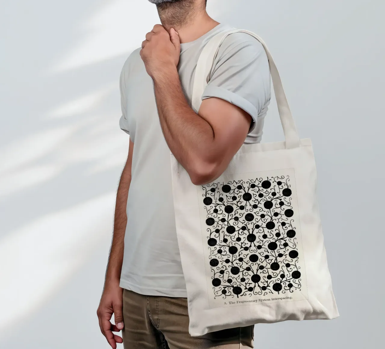 The Fragmentary System" - Impression de motifs botaniques abstraits tote bag de ClubArt
