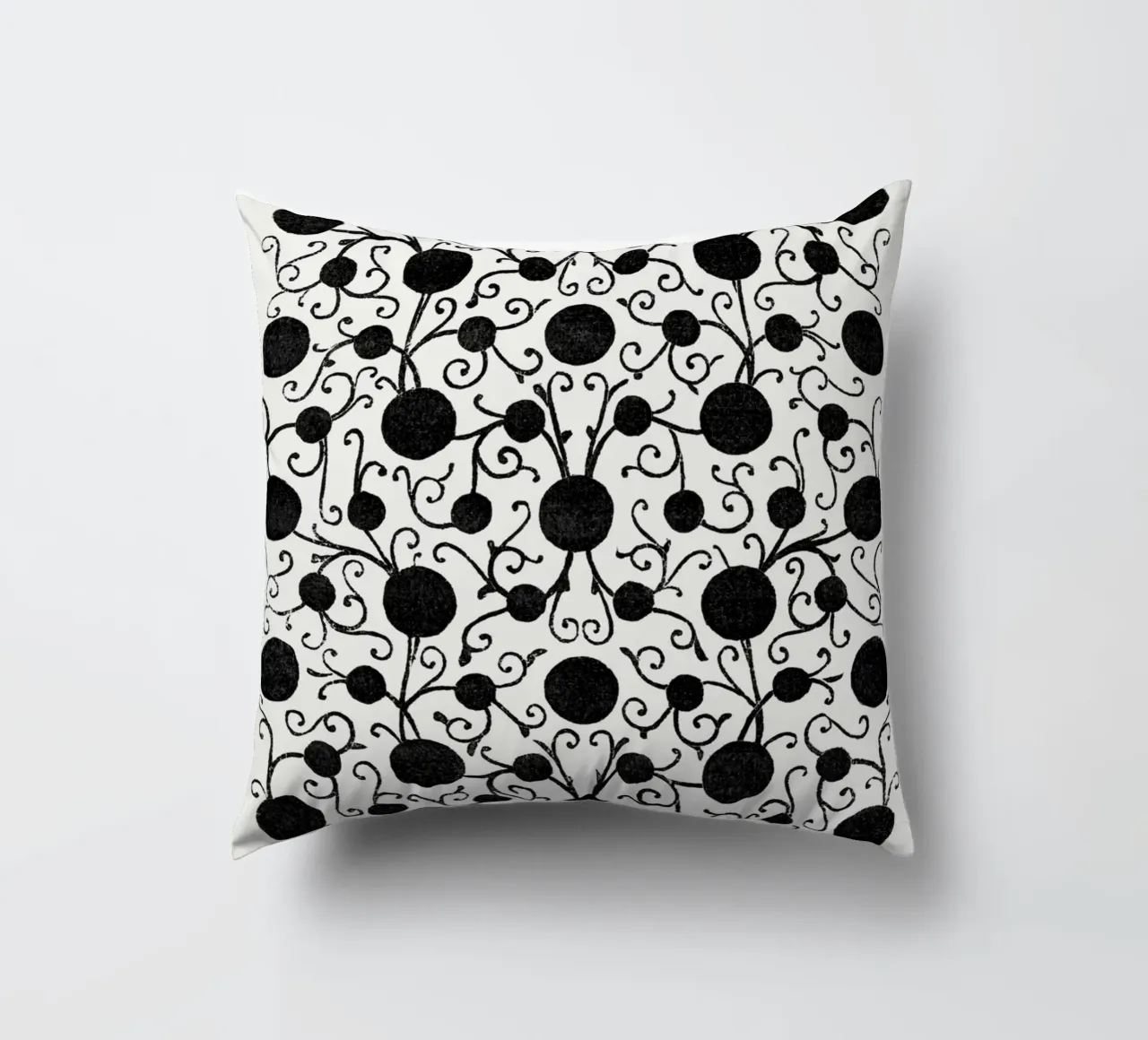 The Fragmentary System" - Impression de motifs botaniques abstraits coussin de ClubArt