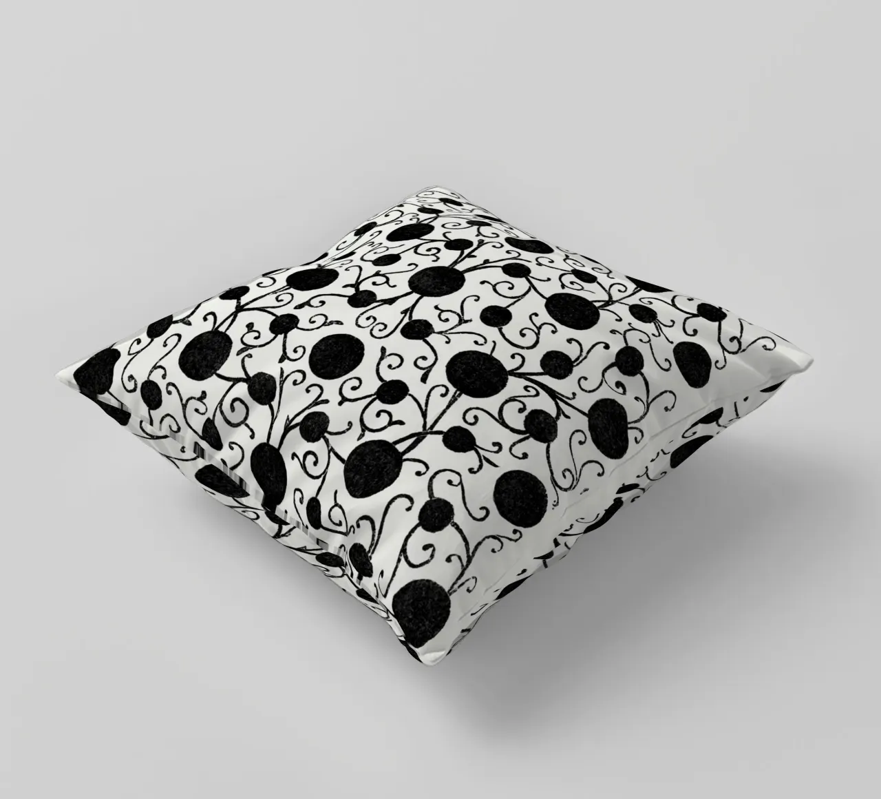 The Fragmentary System" - Impression de motifs botaniques abstraits coussin de ClubArt
