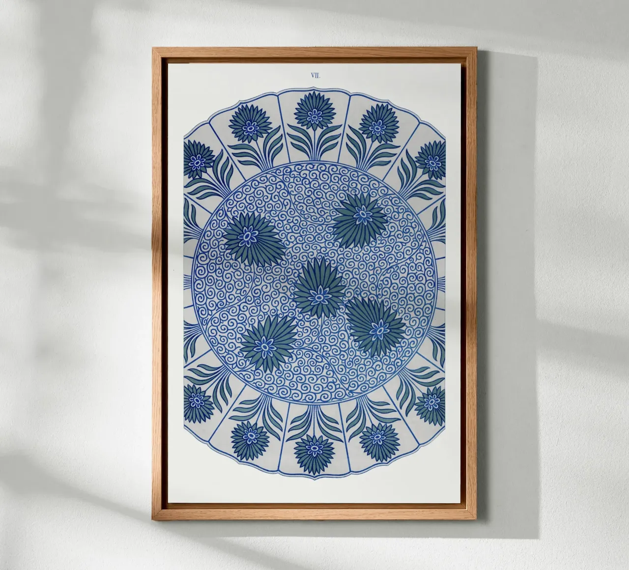 Owen Jones - Ornamento cinese - Stampa floreale blu tela da ClubArt