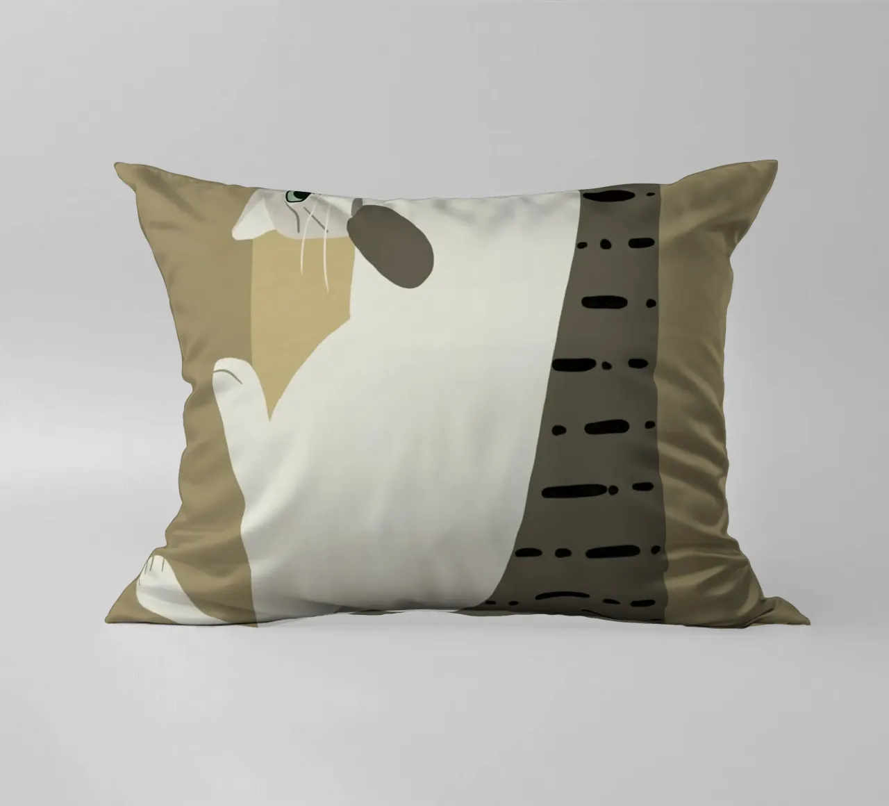 Cat in a box decorative cushion by Little Dean