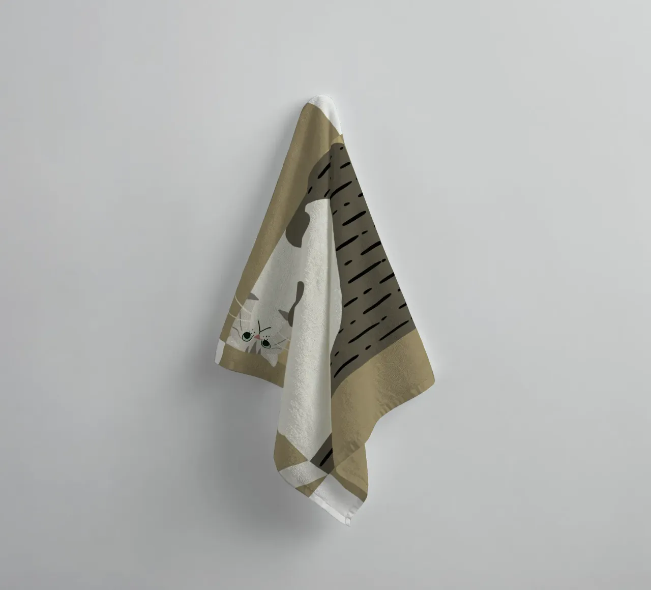 Cat in a box towel by Little Dean