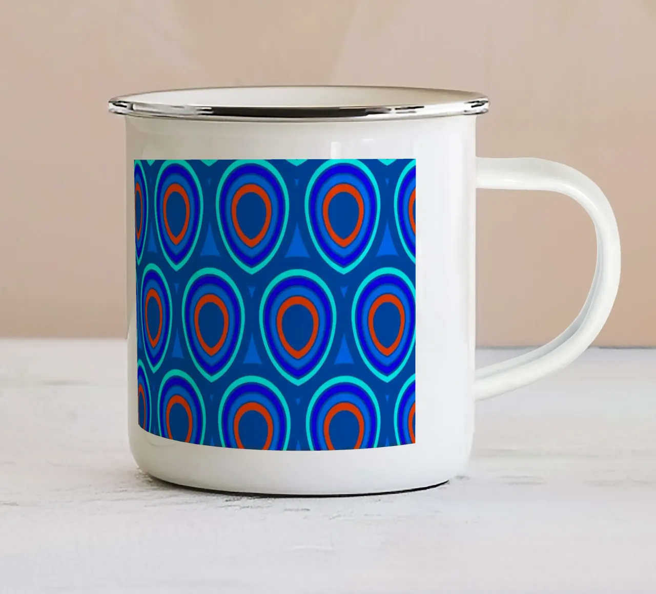 Boho Peacock Classic Blu tazza in smalto da SilverPegasus