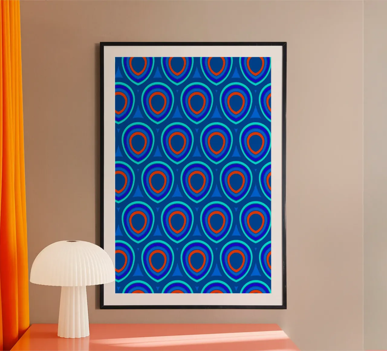 Boho Peacock Classic Blu poster da SilverPegasus