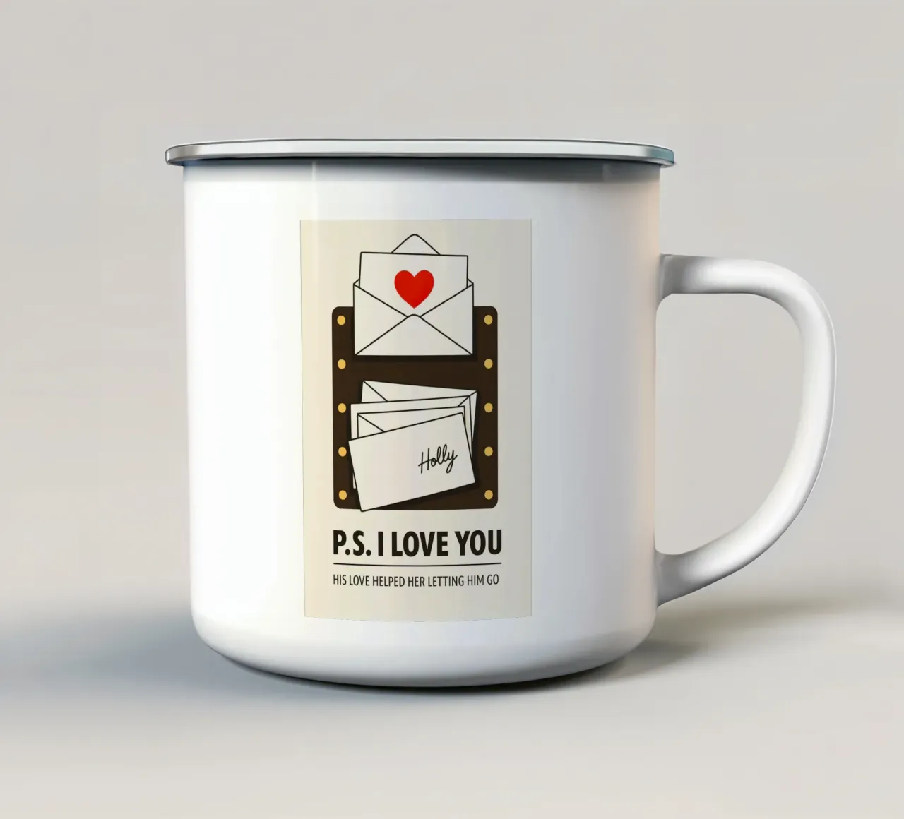 PS I Love You Print tazza in smalto da MoviesArt