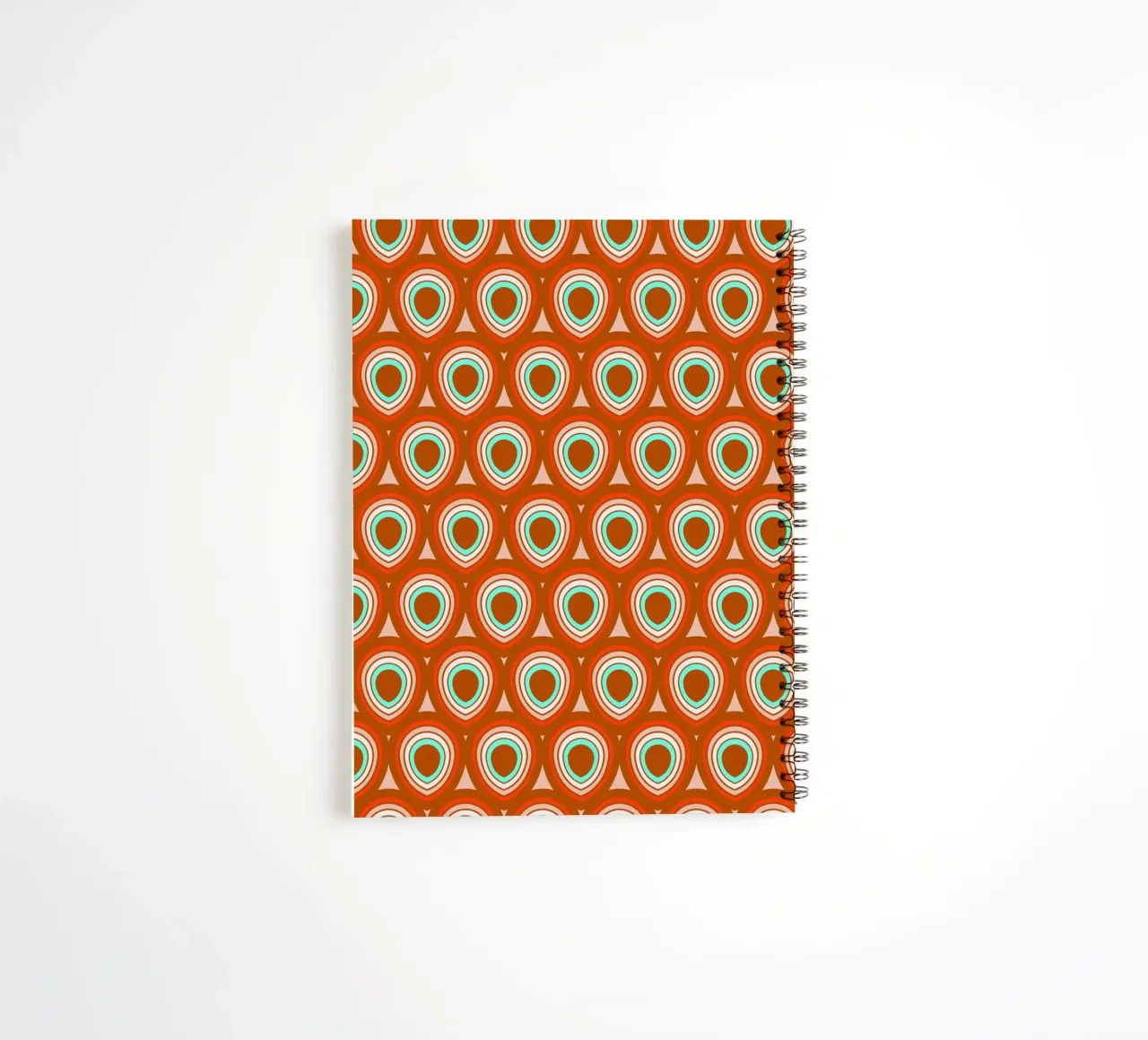 Boho Peacock Chili Mint spiral notebook by SilverPegasus