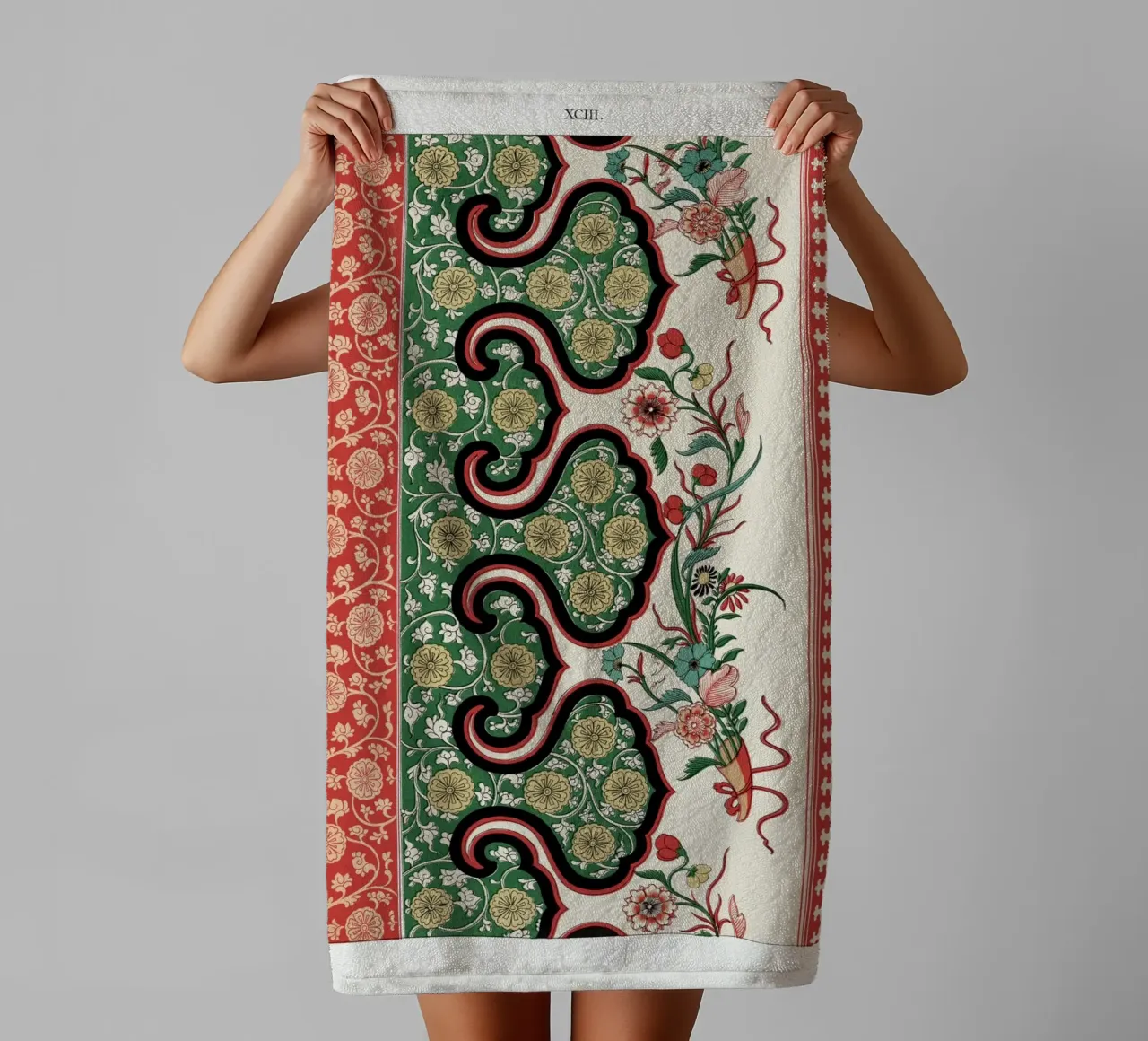 Owen Jones Chinese Botanical Design - Mughal Inspired Patter towel by ClubArt