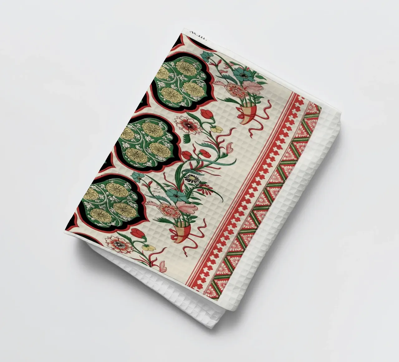 Owen Jones Chinese Botanical Design - Mughal Inspired Patter tea towel by ClubArt