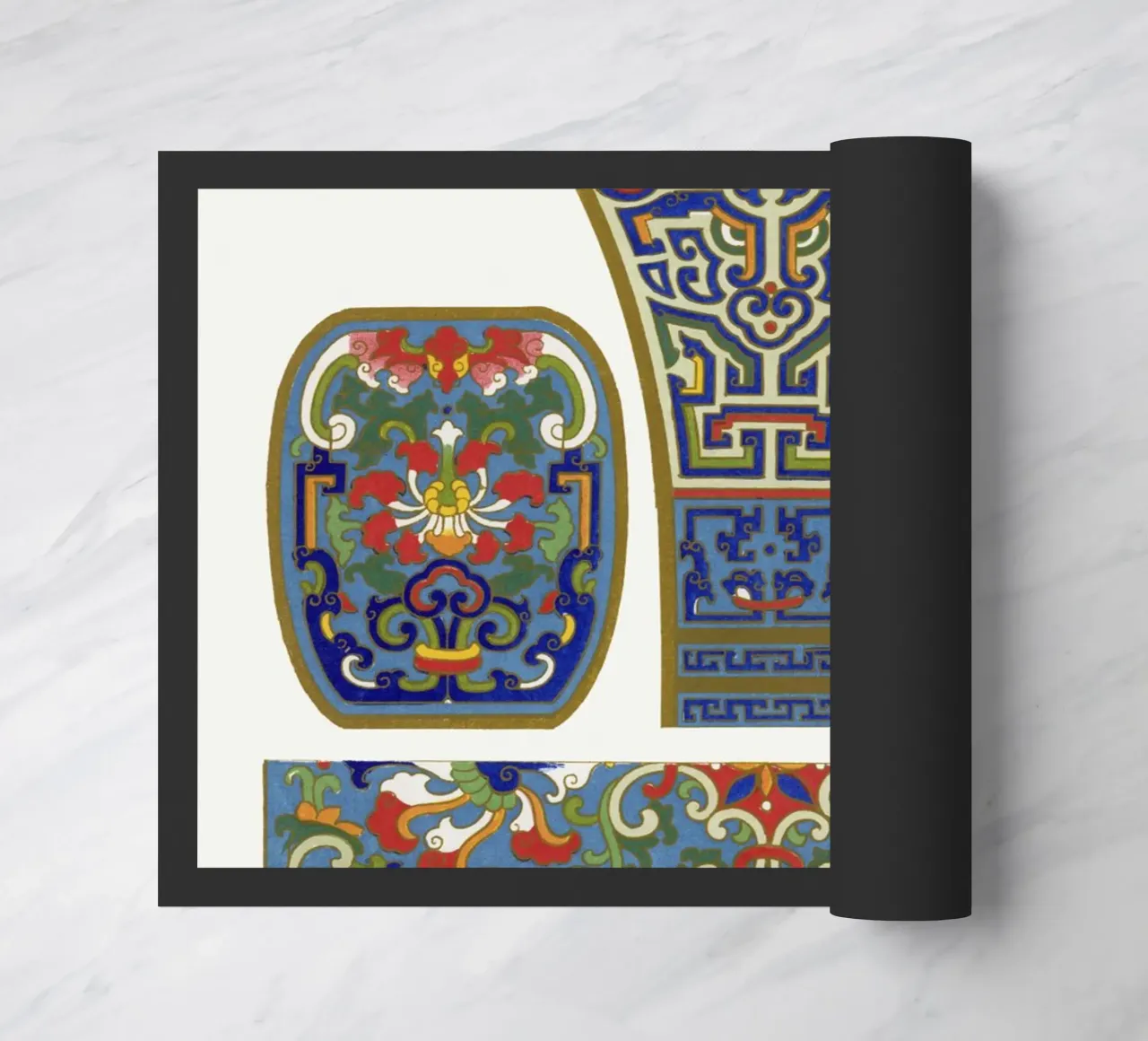Owen Jones - Ancient Chinese Ornament Panel Set Print (Panneau d'ornements chinois anciens) paillasson de ClubArt