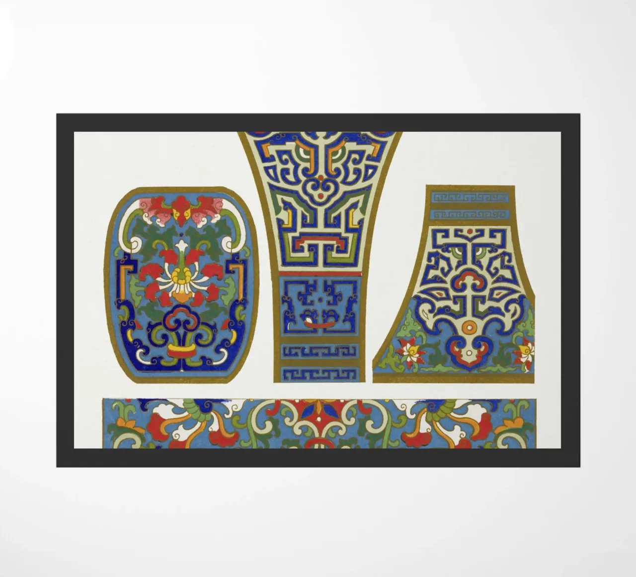 Owen Jones - Ancient Chinese Ornament Panel Set Print (Panneau d'ornements chinois anciens) paillasson de ClubArt