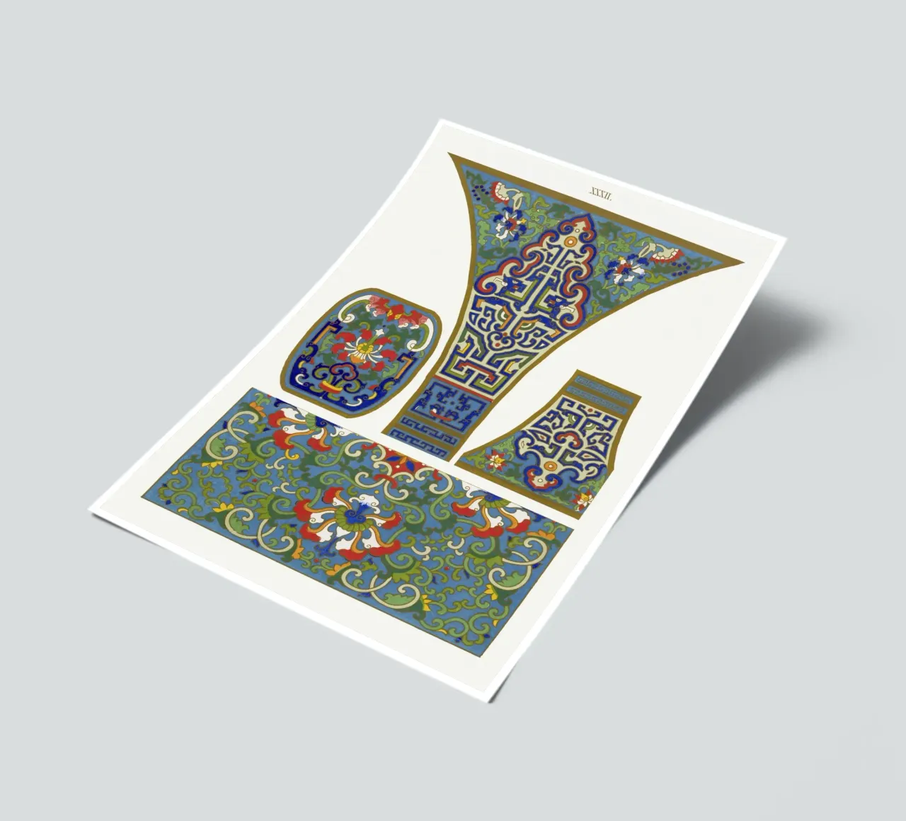 Owen Jones - Ancient Chinese Ornament Panel Set Print sticker sheet by ClubArt