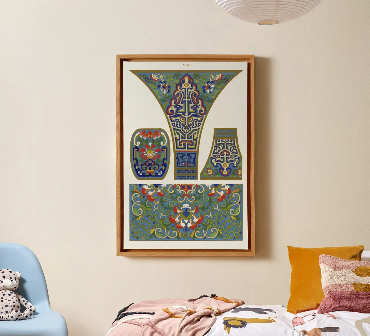 Owen Jones - Ancient Chinese Ornament Panel Set Print (Panneau d'ornements chinois anciens) toile de ClubArt