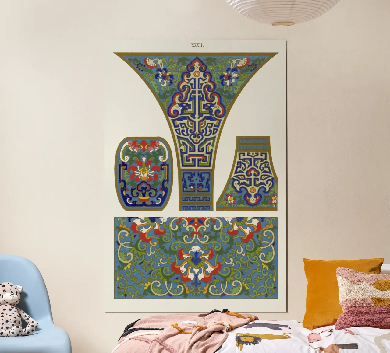 Owen Jones - Ancient Chinese Ornament Panel Set Druck Poster von ClubArt