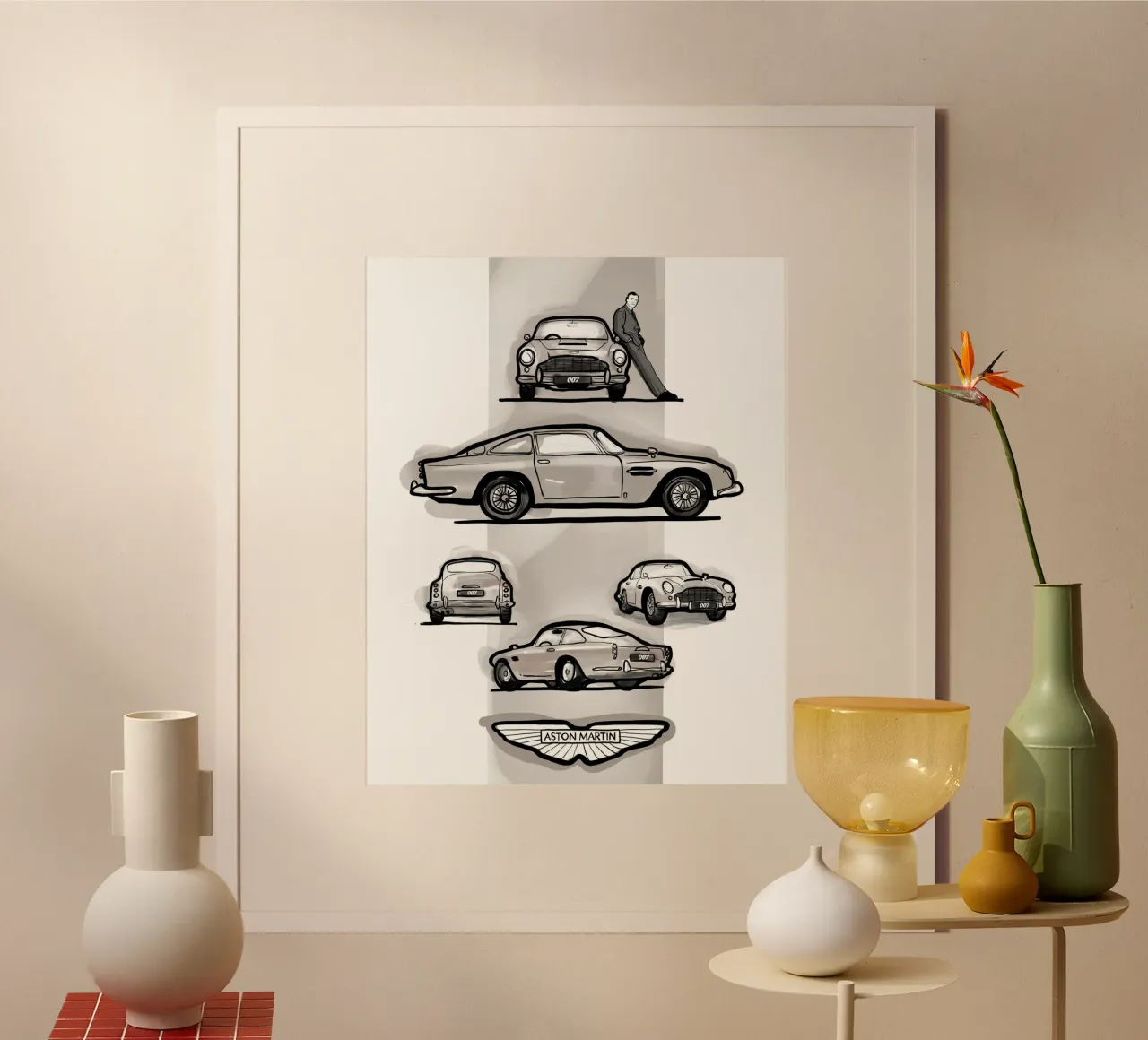 007 Car poster con telaio in alluminio da GrayPixel