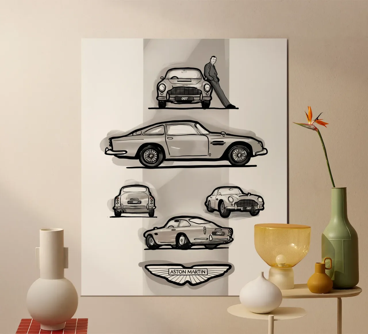 007 Car poster con telaio in alluminio da GrayPixel
