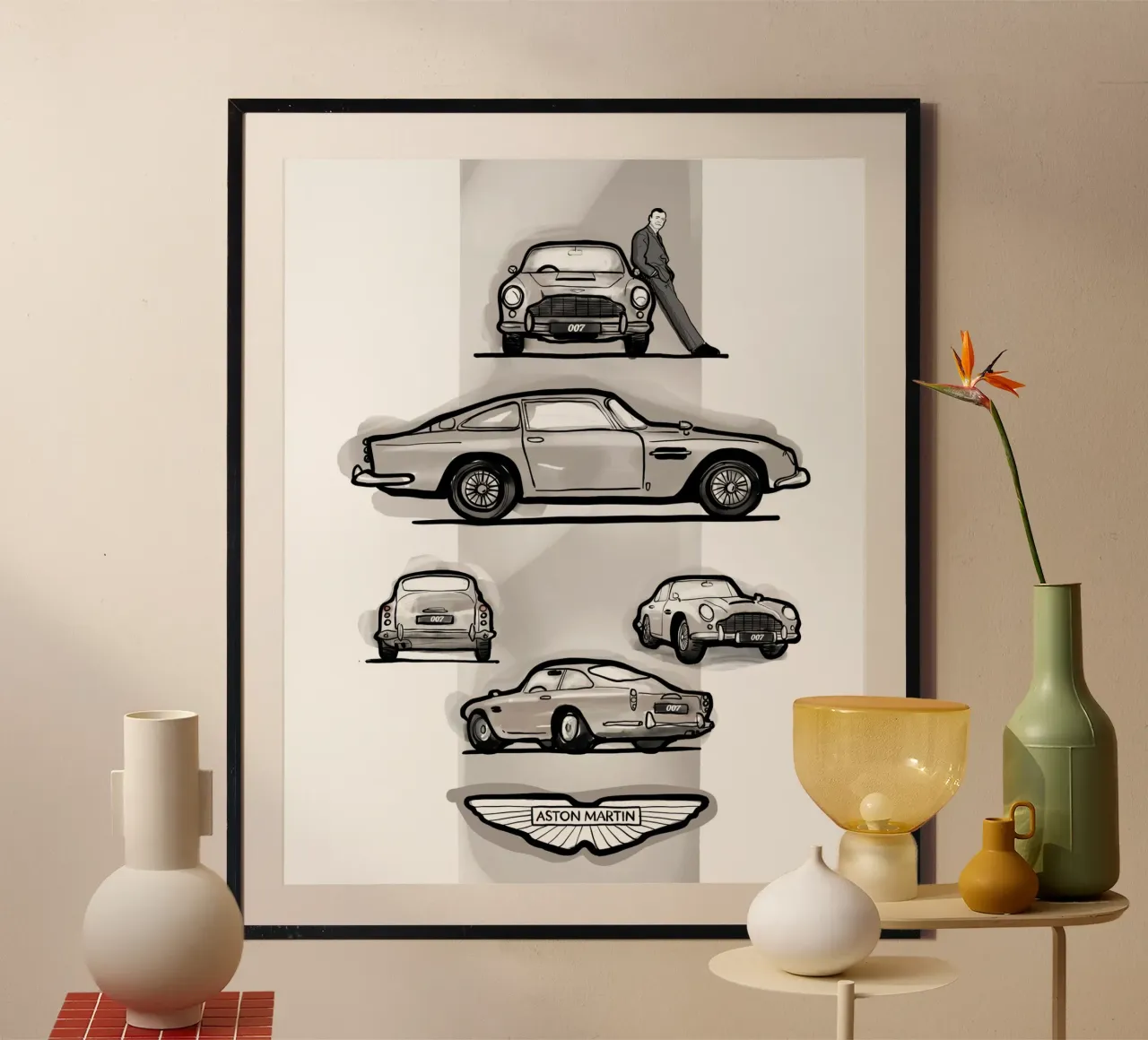 007 Car poster con telaio in alluminio da GrayPixel