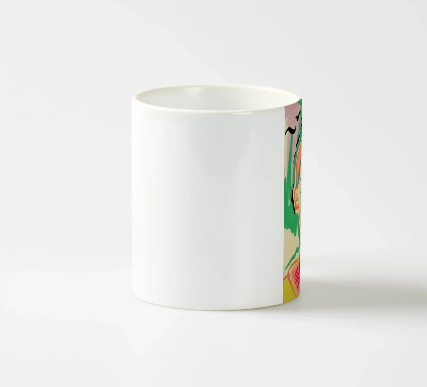 Meditating ceramic mug by Sandra Poliakov