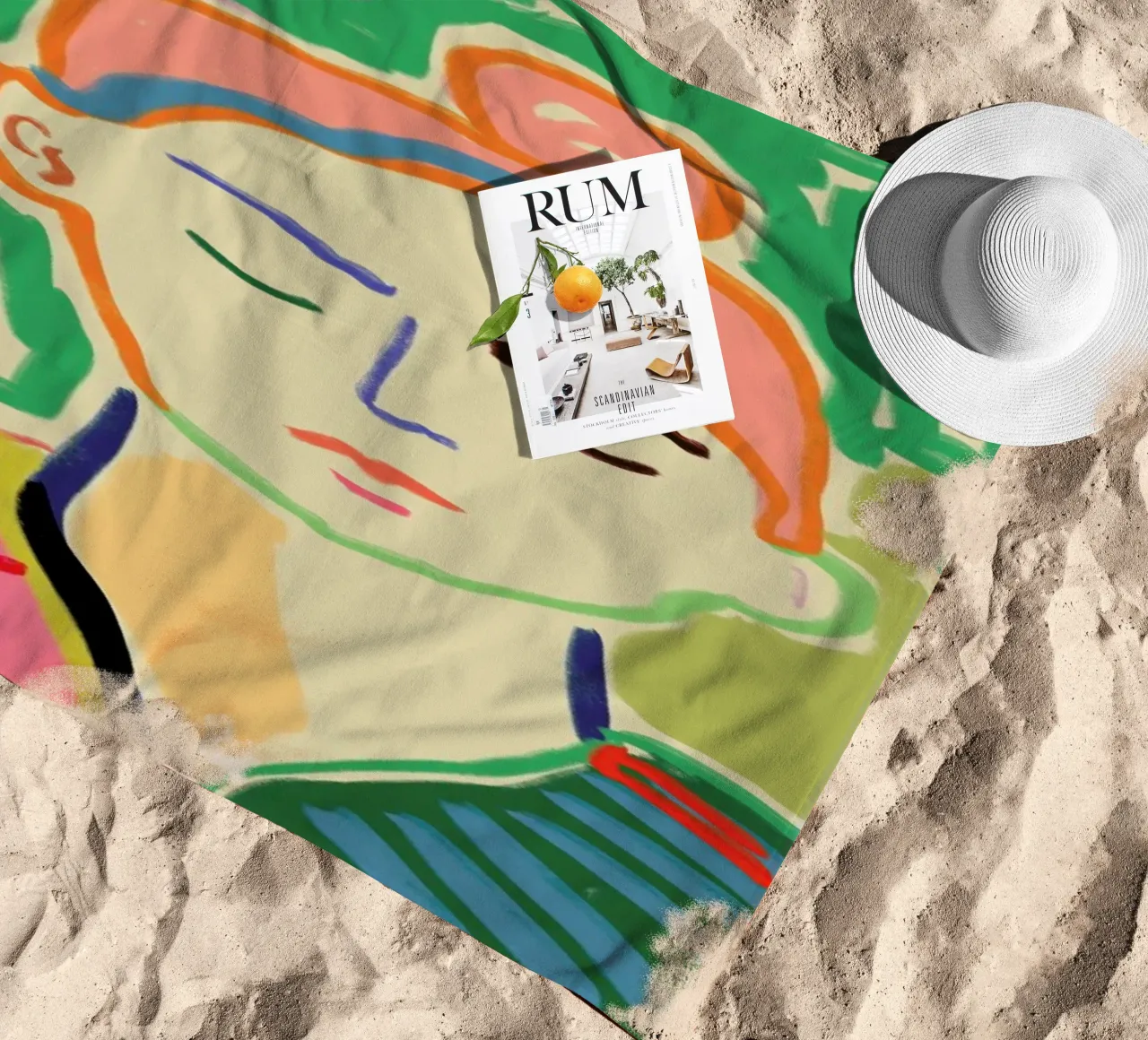 Meditating beach towel by Sandra Poliakov