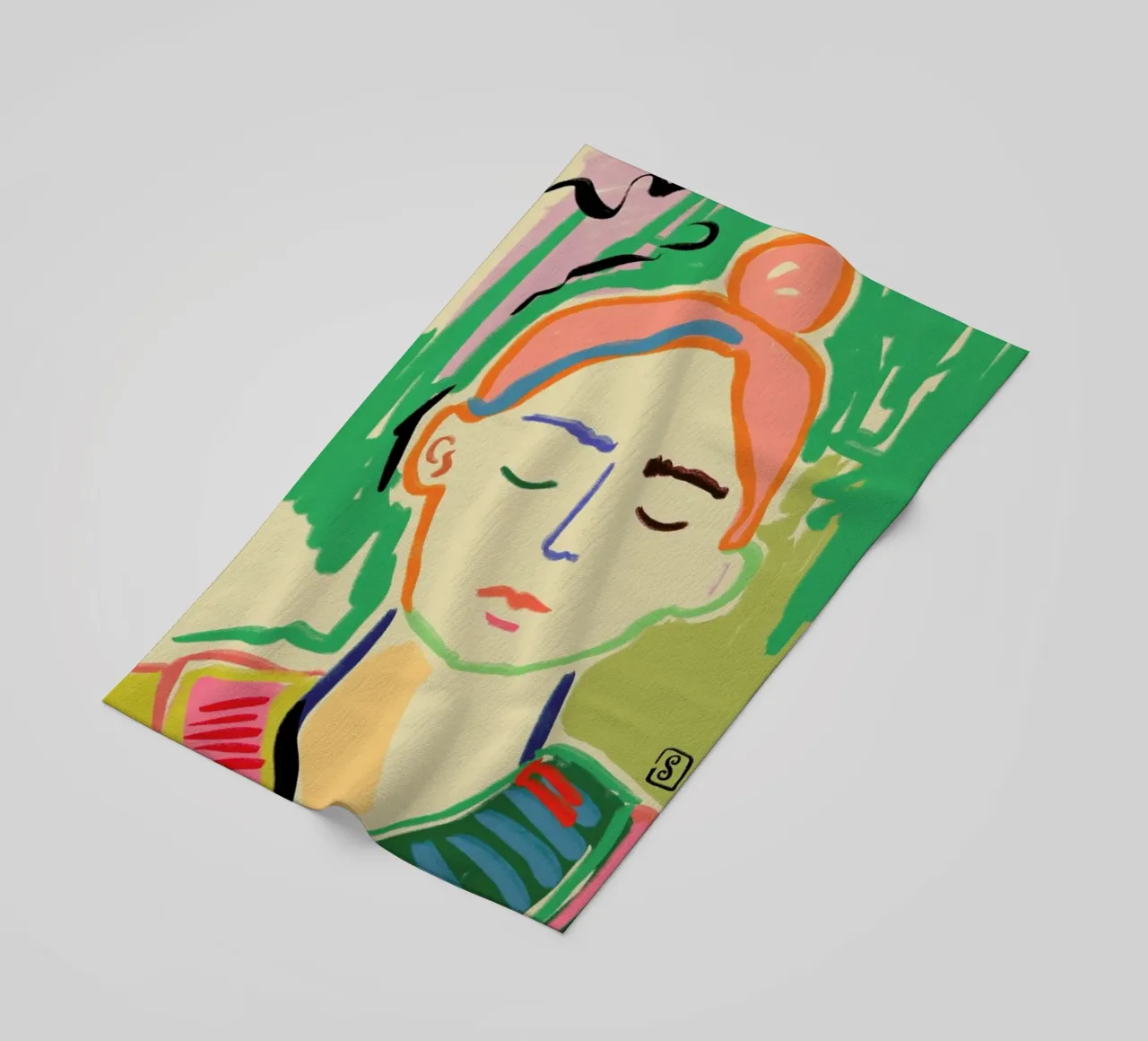 Meditating beach towel by Sandra Poliakov