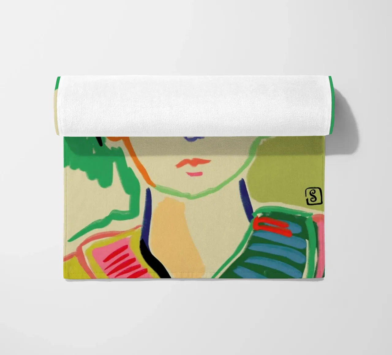 Meditating beach towel by Sandra Poliakov
